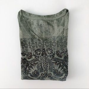 Sz L Green Source Pullover Top